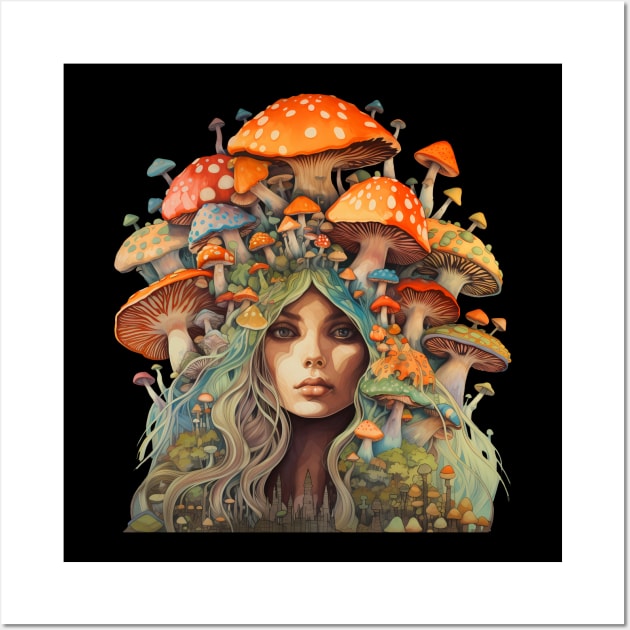 Mother of toadstools - Mother Earth Wall Art by Unelmoija